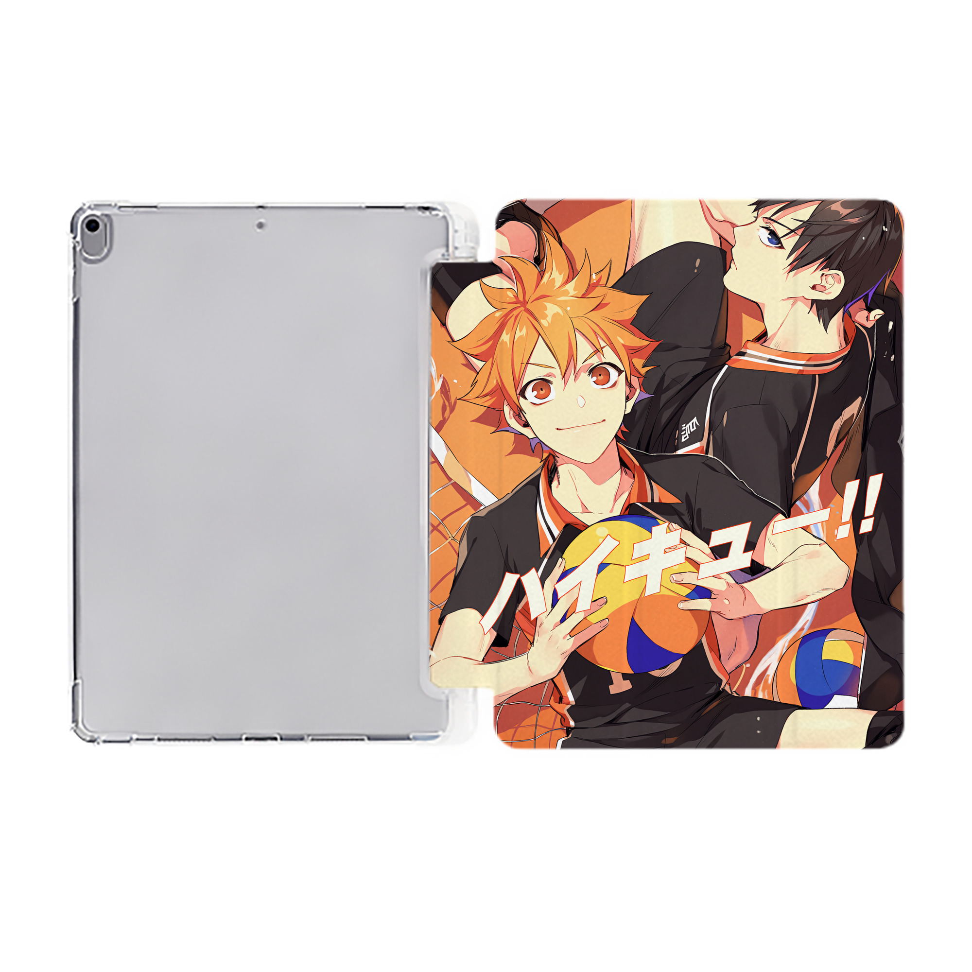 （画像用） ハイキュー!! Haikyu!! IPad ケース ペン収納付き 三つ折りスタンド PUレザー×シリコン 対応機種9.5/10.5/10.9インチ